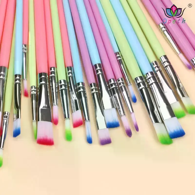 6pcs Professional Artist Paint Brushes Set Nylon Round Pointed Flat Tips Multicolored Paint Brush