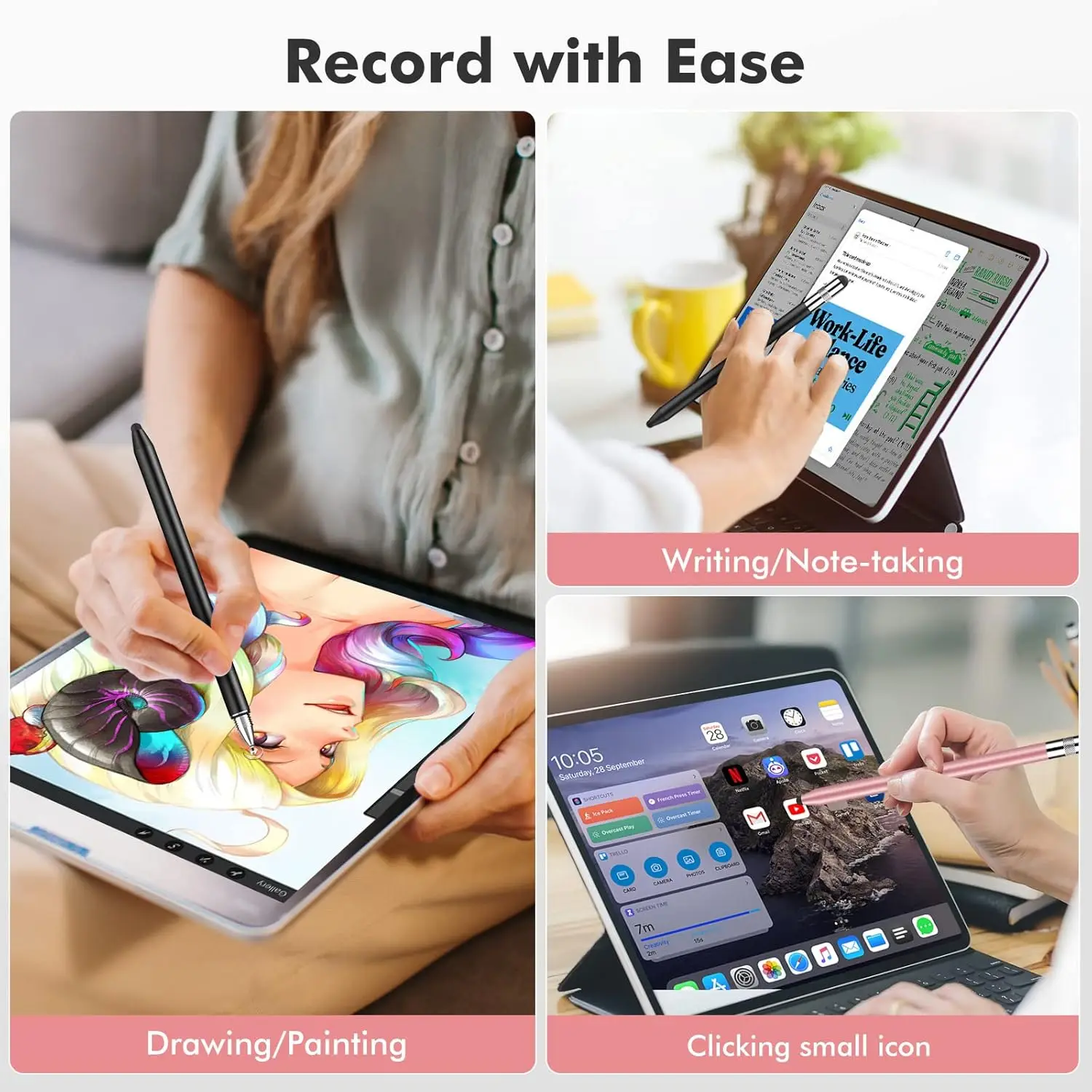 1 Stylus Pens for  Screens, High Sensitivity & Precision Capacitive Stylus Pencil for    Tablets   All  Touchscreen Devices (2 P