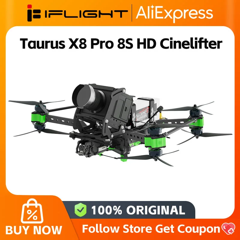 IFlight Taurus X8 Pro O3 HD 8S Cinelifter BNF مع وحدة الهواء DJI O3 / محرك XING2 3110 900KV لطائرة FPV RC بدون طيار