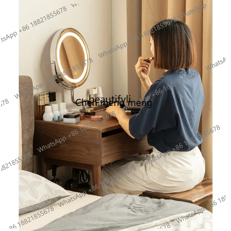 أمريكا الشمالية الجوز الأسود جميع خزانة الخشب الصلب الحديثة طاولة ماكياج بسيطة شقة صغيرة أثاث غرفة نوم سجل الرياح 3001