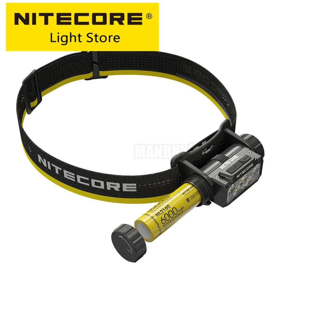 Original Nitecore HC70UHE 1600 Lumens White Light + Red Light 6x NiteLab UHE LEDs Build-in 6000mAh Battery Rechargeable Headlamp