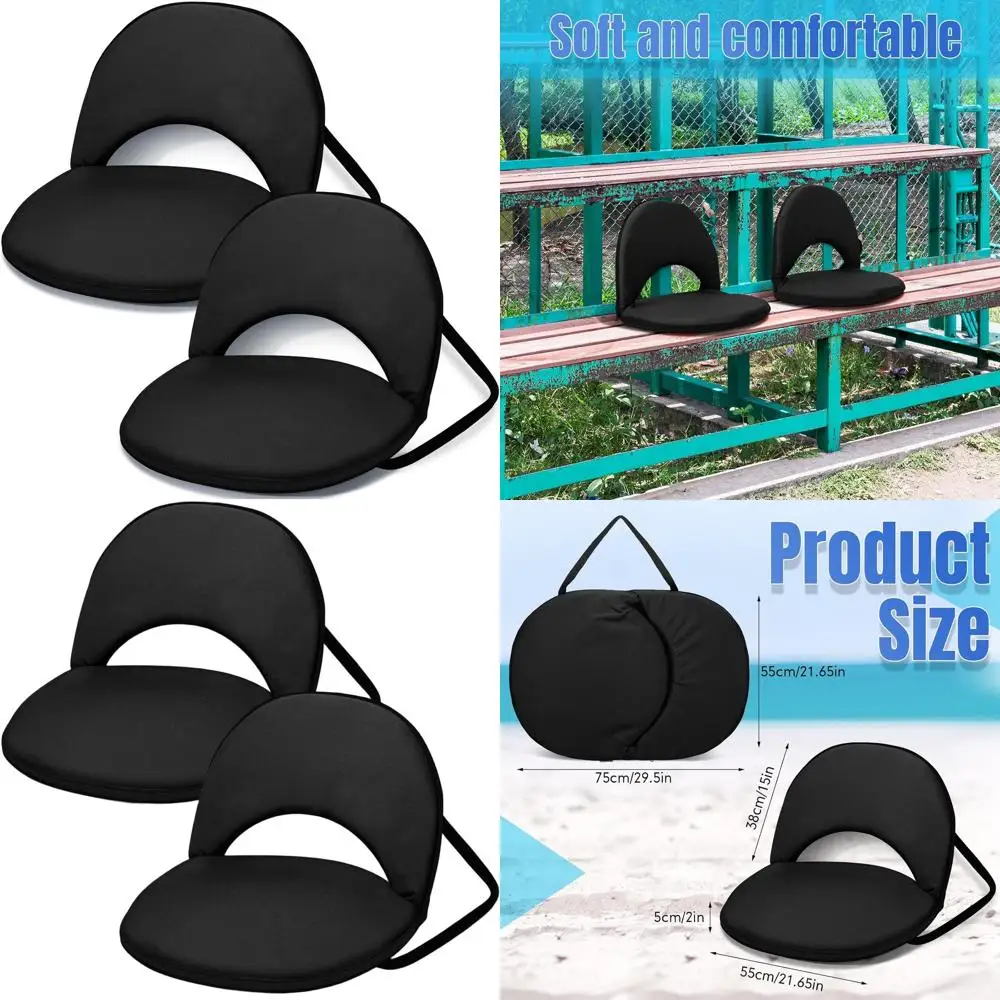 

2 Pcs Stadium Seats for Bleachers with Back Support and Cushion Pad Folding Bleacher Seat with Backrest Wide Padded Elementary S