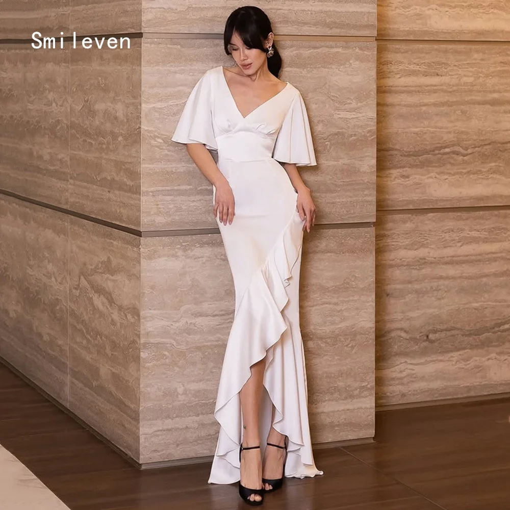 

Smileven Luxury Simple Mermaid Evening Dress V Neck Formal Prom Dresses Waist Cinching Party Gowns Customized 2026