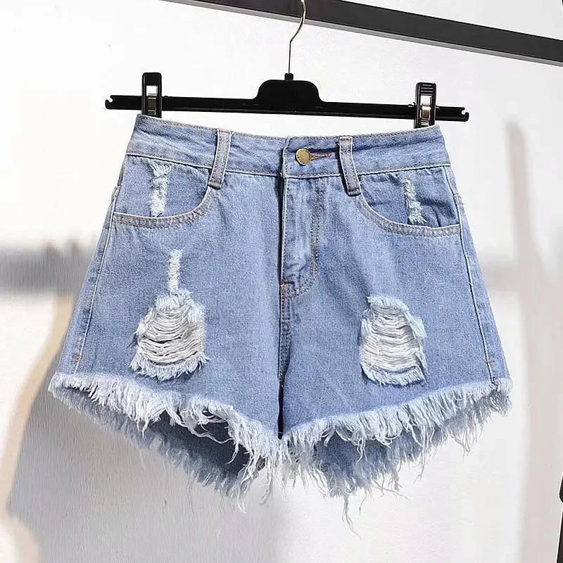 

High Waist Ripped Women's Denim Shorts Harajuku Fashion Cheap for Summer Japanese 2000s Style Outdoor Female Short Jeans Pants