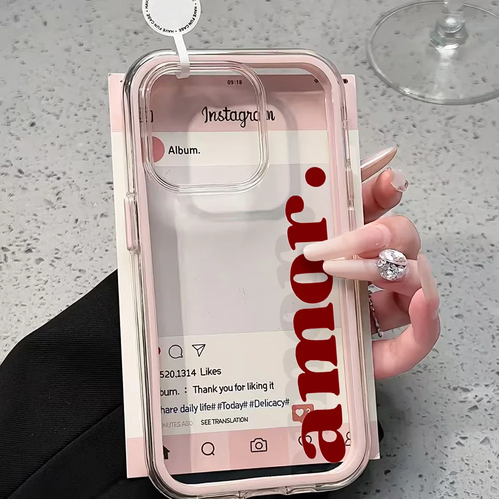 Creative Amor Handyhülle für Samsung Galaxy S26 Ultra S25 S24 edge s22 s23 Plus FE A57 A54 A55 A16 A35 A36 A37 5G Transparente Hülle – Detail 1