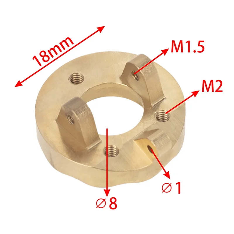 8 sztuk mosiężne koło 7mm Adapter sześciokątny przeciwwaga zwrotnica dla MINI-Z 1/18 1/24 RC ulepszenia samochodów części