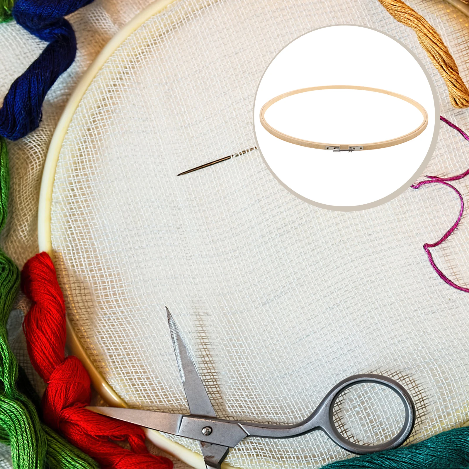 

1pc 36Cm Bamboo Hoop Kit Diy Embroidery Hoop Diy Frame For Cross Stitch Sewing Craft Wall Decoration Beginner Gift Tool
