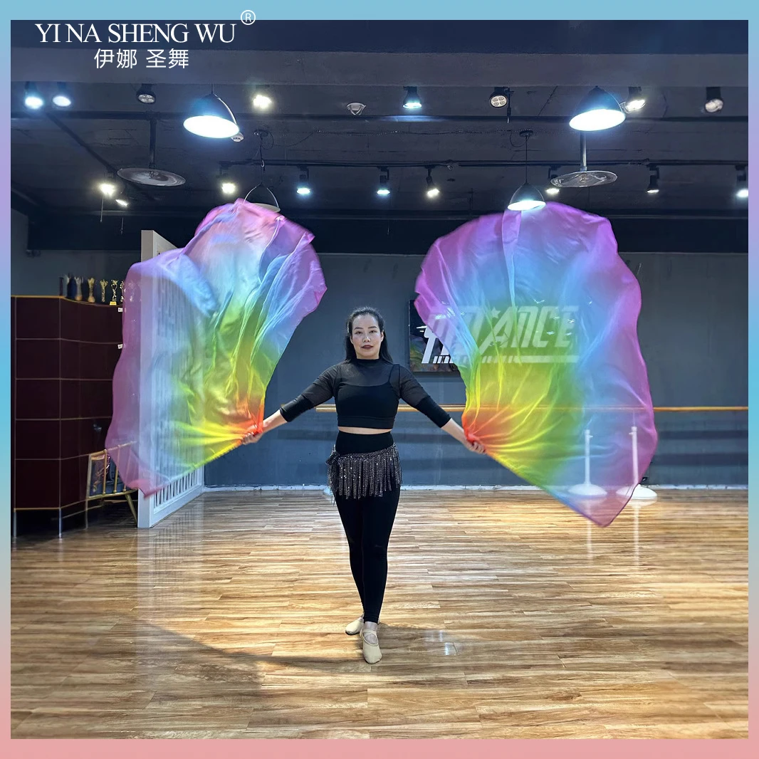 New Style Worship Flag Dance Props Praise Flag Chiffon Gradient Scarf Performance Dance Seven-color Rainbow Dance