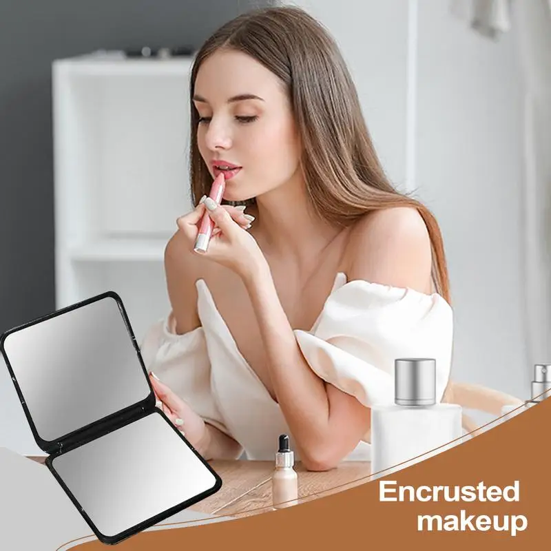 Składane lusterko do makijażu Ręczne lusterko do makijażu z kryształkami Małe kompaktowe lusterko Ręczne lusterko do torebki Lusterka kosmetyczne do makijażu