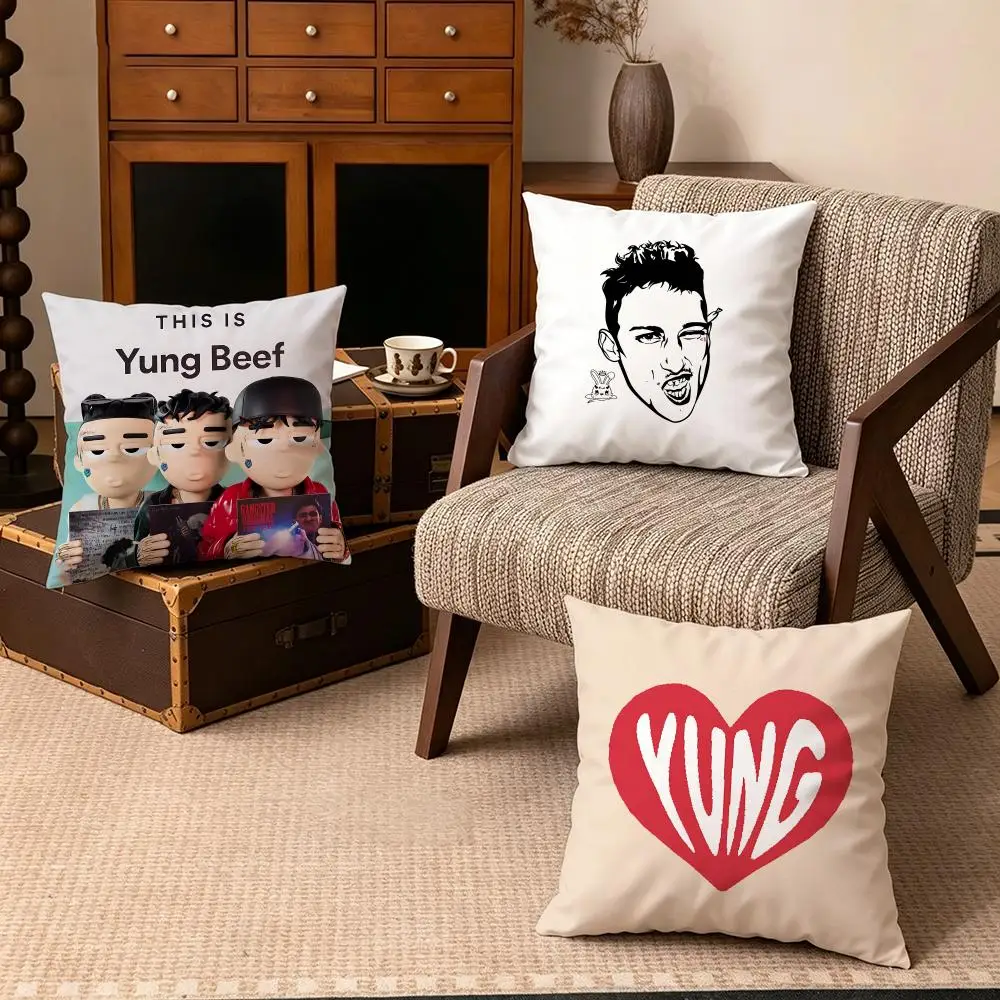 Celebrity-Yung BeefS Cushion Cover Soft Velvet Cushion Cover Set 4Pcs 50x50 45x45 Zipper Pillowcase for Home Decor
