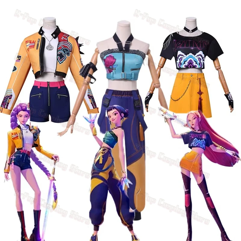 

(Tailored Size) K-Pop Mira Rumi Zoey Demon Hunters Stage Cosplay Clothes Costume Halloween Girl Group Idol Roleplay Outfit
