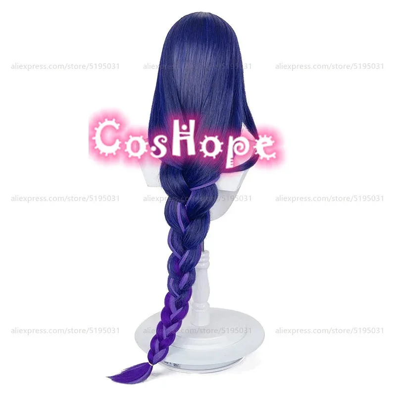 

dd12Baal Raiden Shogun 85 см синий фиолетовый аниме косплей парик термостойкие синтетические парики волосы