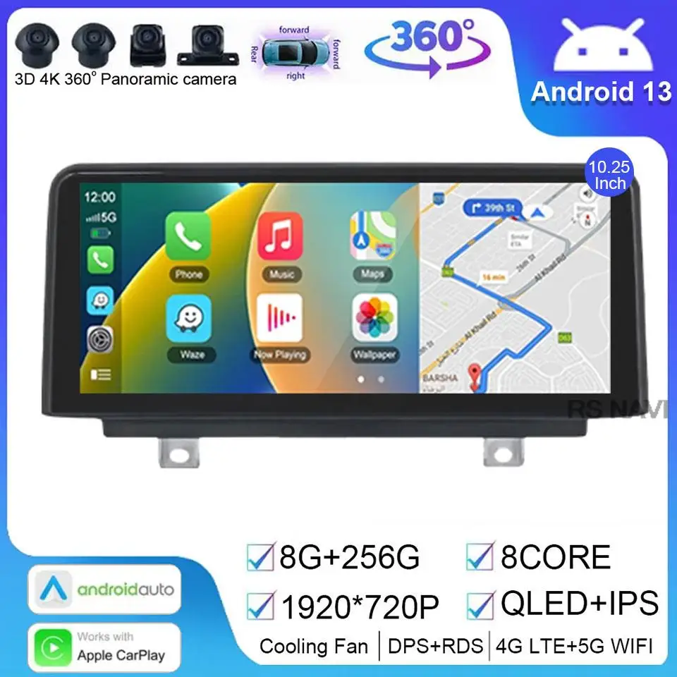 

Android 14 For BMW 1/2/3/4 Series F20 F21 F22 F30 F31 F32 F33 F34 F36Wireless Multimedia Display Screen Android BT Apple Carplay