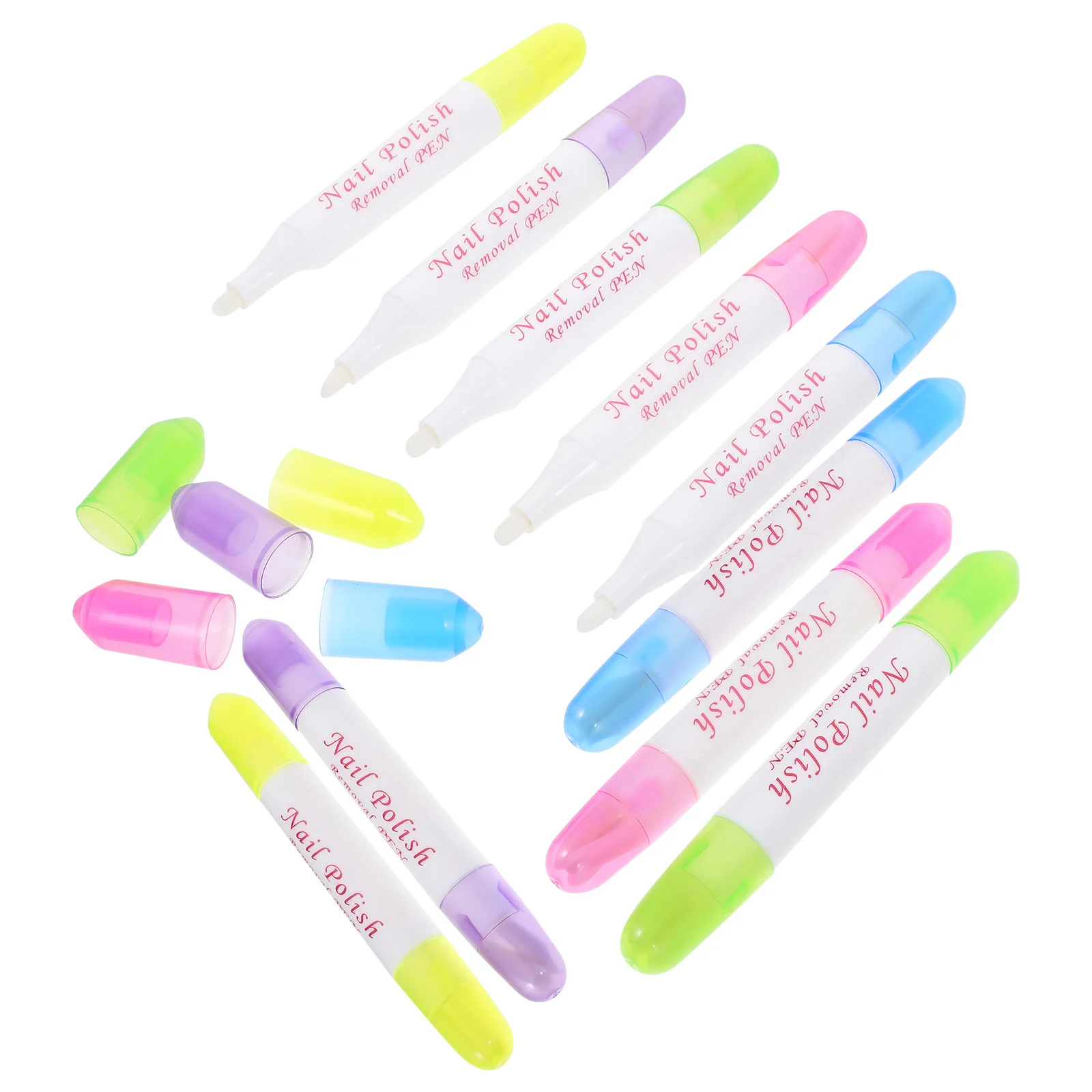 10 Pcs Nail off Polish Remover Edges Cleaning Pens Function Corrector Portable Manicure Tool Refillable