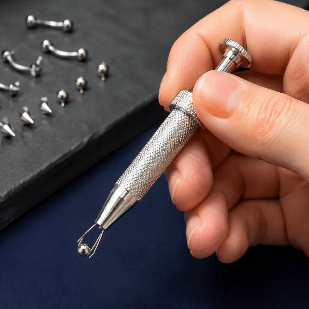 27/11/12Pcs Stainless Steel Eyebrow Piercing Jewelry Set Internal Thread Disposable Nose Piercing Kit with Nose Stud with Tools