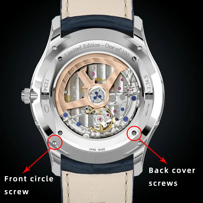 For Jaeger-LeCoultre Master Series Lunar Watch Screws Back Cover Bottom Cover Precision Stainless Steel Screws Accessories