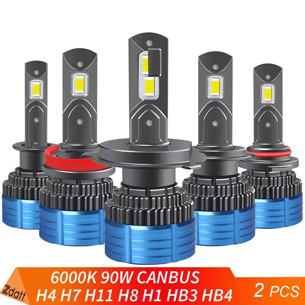 

6000K LED Headlight Bulbs H7 H4 H1 H8 H9 H11 HB3 9005 HB4 9006 Canbus 90W High Power 50000LM Car Headlamp Kit Fog Light for Auto