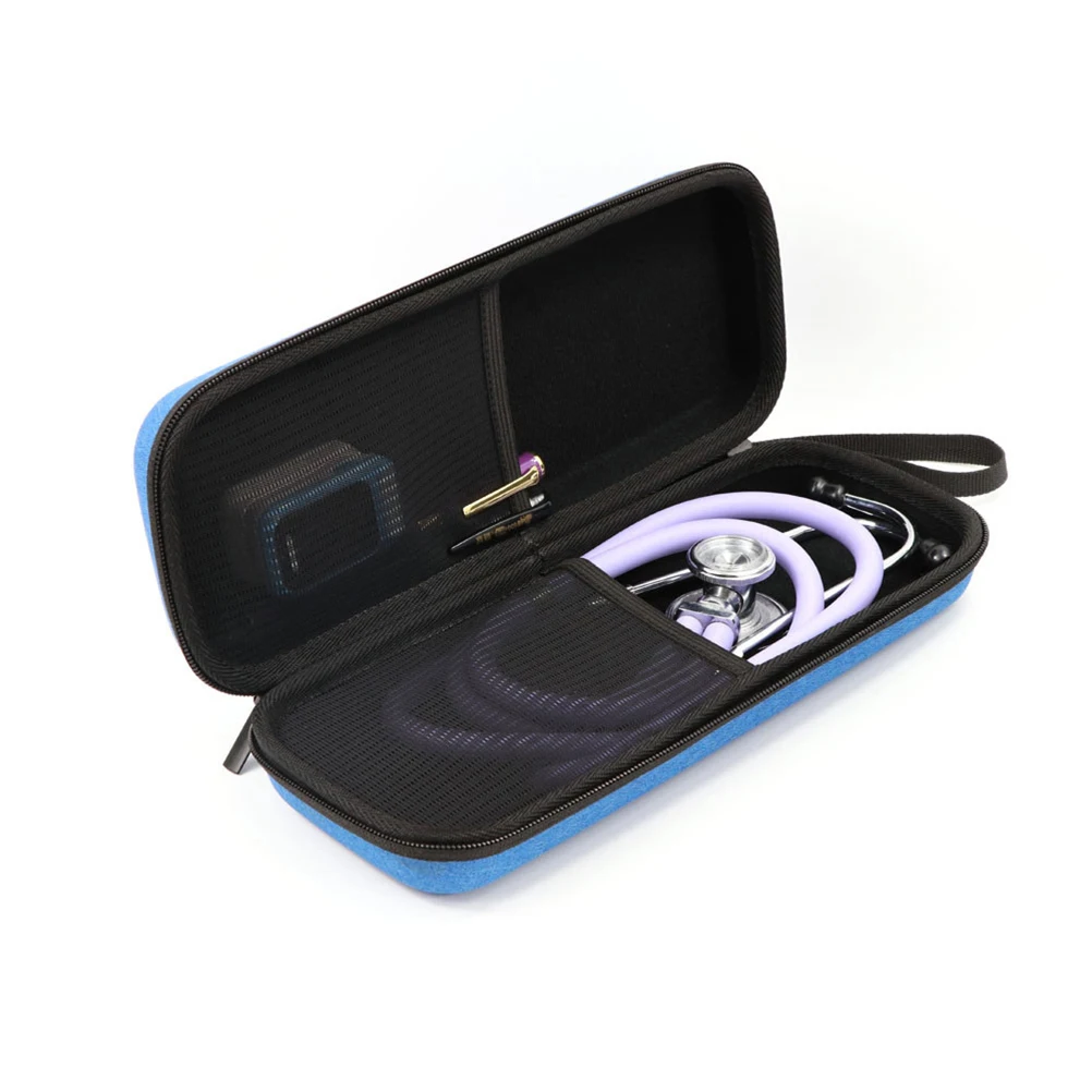 

1pc Stethoscope Case Portable Storage Bag Compact Stethoscope Pouch Built-In 3M Compatible Dark Blue