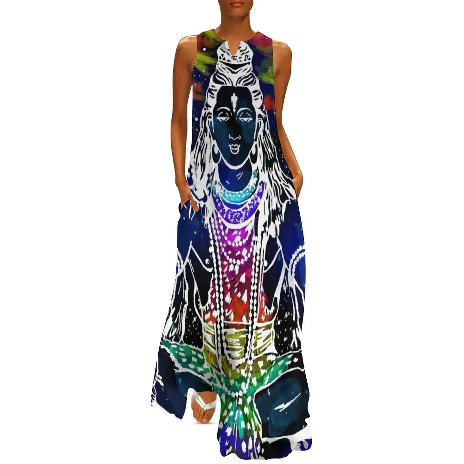 

Shiva ( Hindu ) Long Dress summer dresses ladies 2025 festival outfit women dress for women dresses with long sleeves Dress