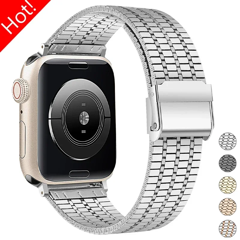 

Ремешок из нержавеющей стали для Apple Watch Band Ultra 2, металлический браслет для Iwatch Series 9 8 7 6 SE 5 4, 49 мм 44 мм 45 мм 41 мм 42 мм 40 мм