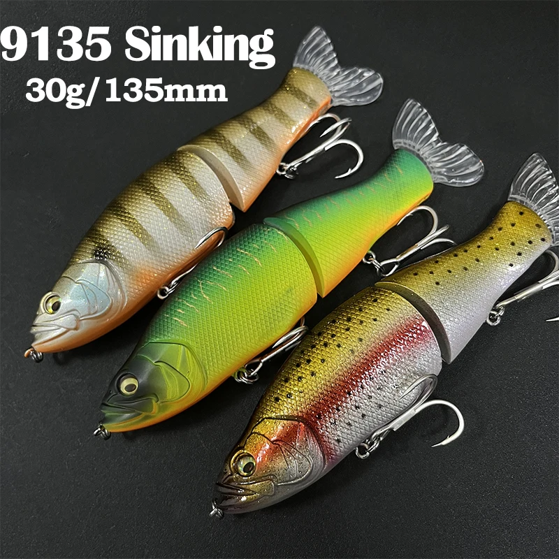 

30G Slow Sinking Swimbait Multi Jointed Fishing Lure Whopper Vibration Soft Tail for Pike Bass Artificial Hard Baits Accessories