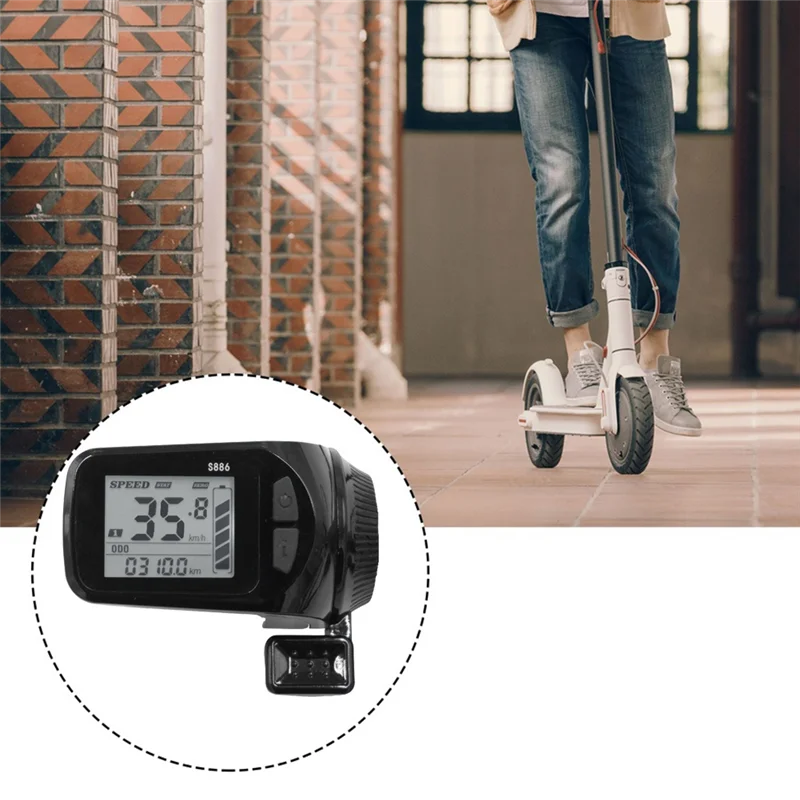 24 В/36 В/48 В/60 В S886 Ebike ЖК-дисплей Панель дроссельной заслонки для большого пальца 5PIN 6PIN для электрических велосипедов E-Scooter (5PIN) Rich