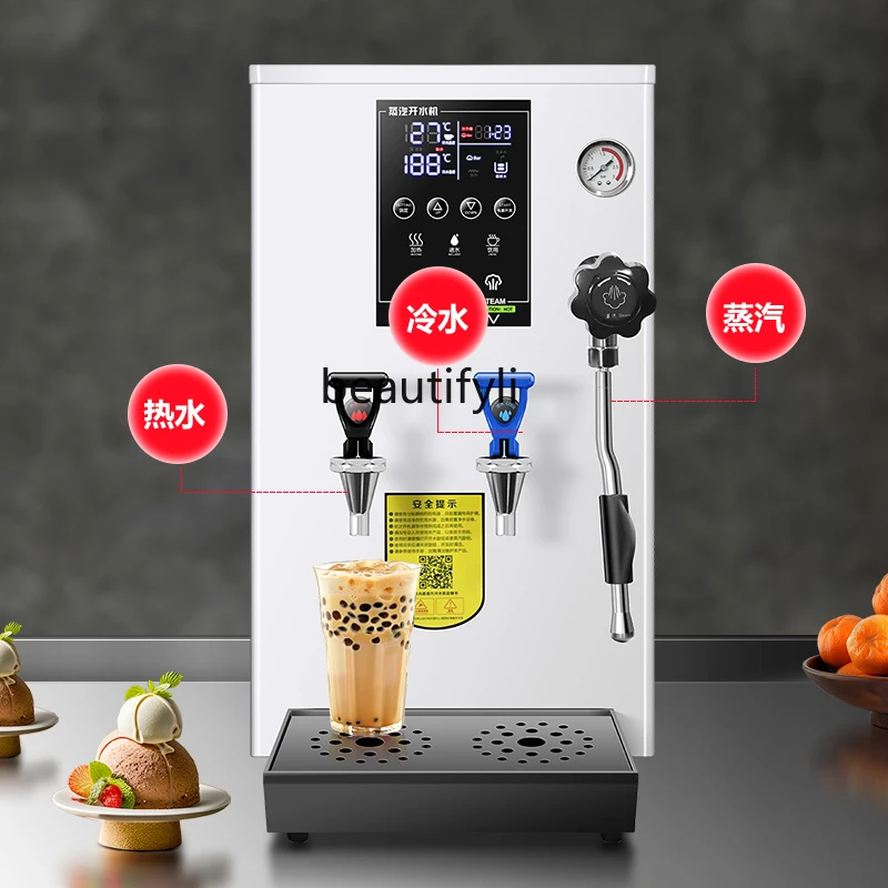 

Milk Tea Shop Steam Milk Water Boiler Commercial Full-Automatic Dual-Boiler Hot and Cold Dual-Use Steam Boiling Water