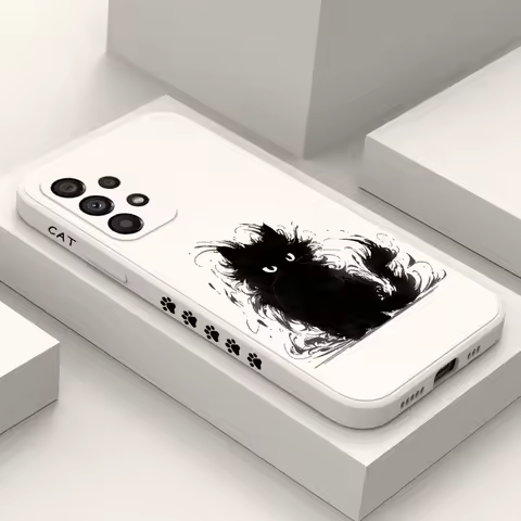 Briquettes Cat Case For Samsung Galaxy A73 A53 A33 A23 A13 A03 A72 A52 A52S A32 A22 A12 A02 A02S A71 A51 A31 A21S 4G 5G Cover