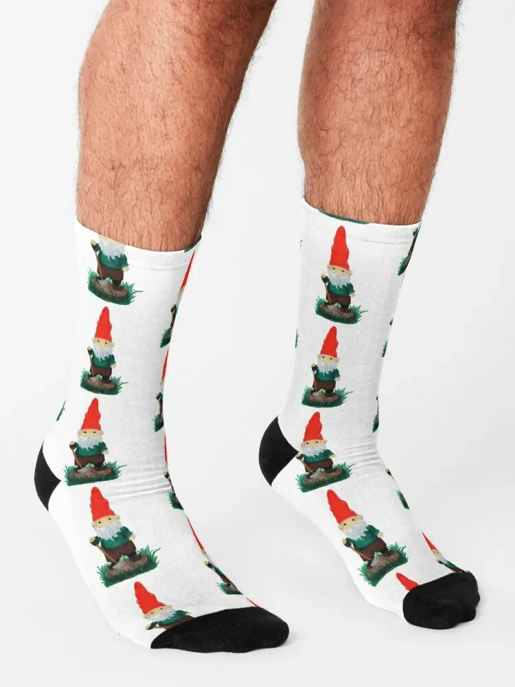 Garden Gnome-Chaussettes mignonnes de peinture à l'huile pour hommes et femmes, anti-ALD, football, sports et loisirs