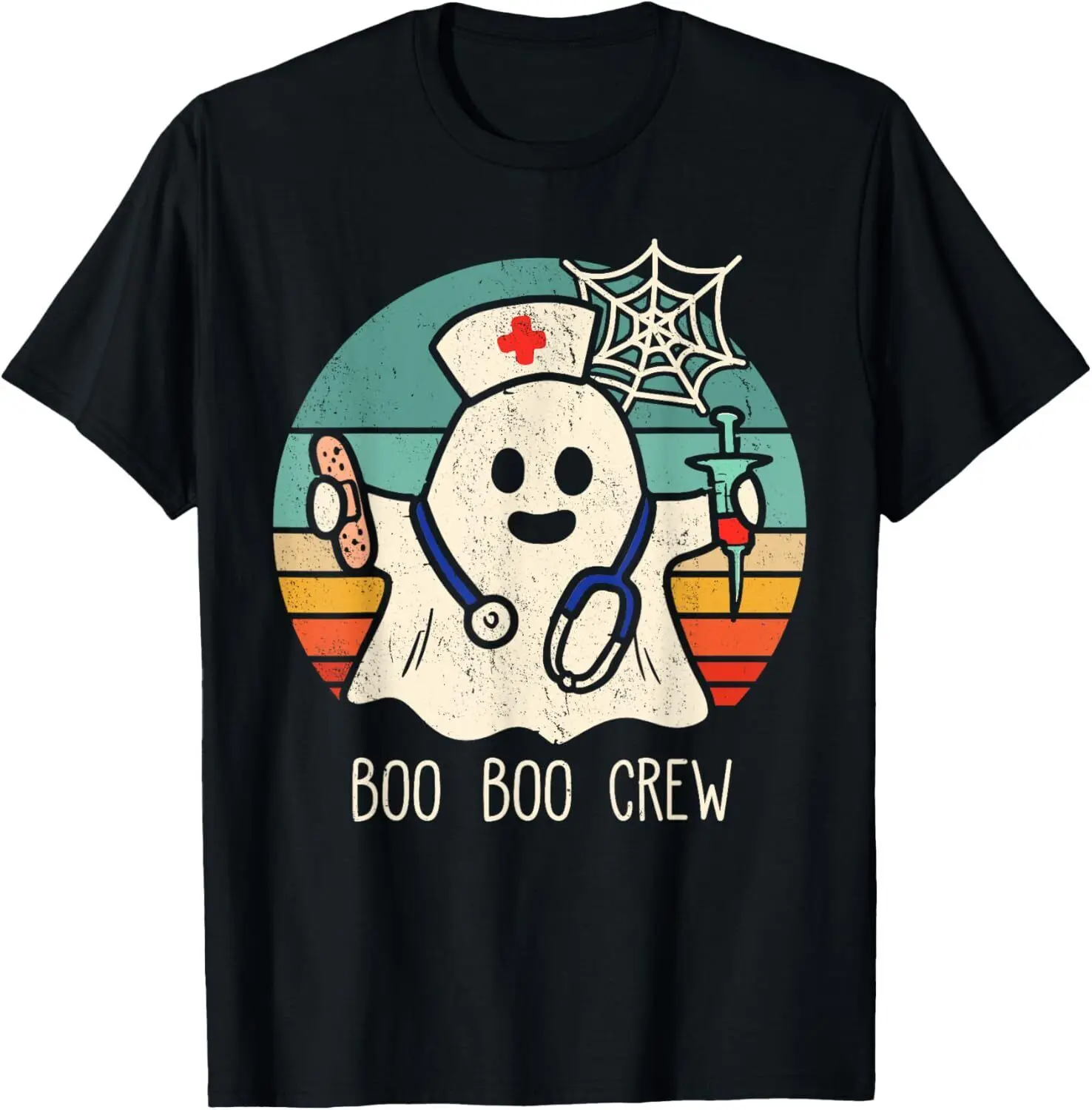 Boo Boo Crew Nurse Funny Ghost Women Halloween Costume Nurse T-Shirt S-5XL