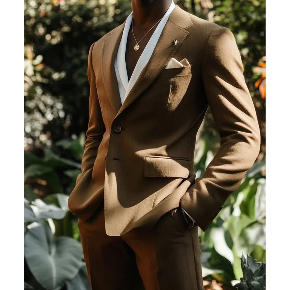 

Mens Suits Two Piece Set Single Breasted Notch Lapel Comfort Breathable Business Casual Men Outfits Formal Wear Blazer and Trous