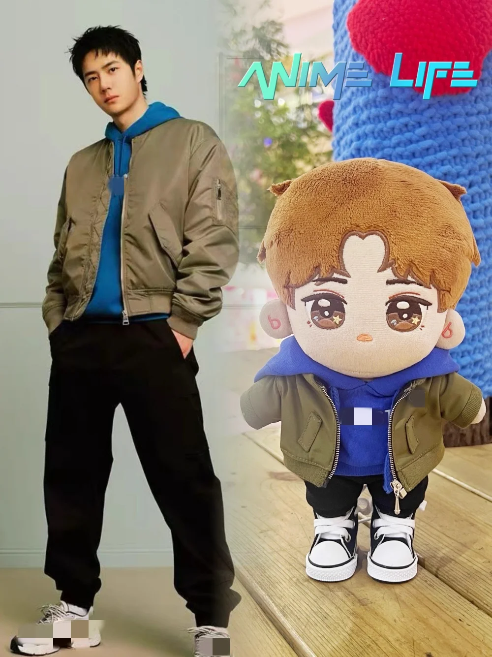 

Wang Yibo Idol Star Green Jacket Fashion Suit For 10cm 15cm 20cm Doll Toy Clothes Dress Up Cosplay Original MDZS