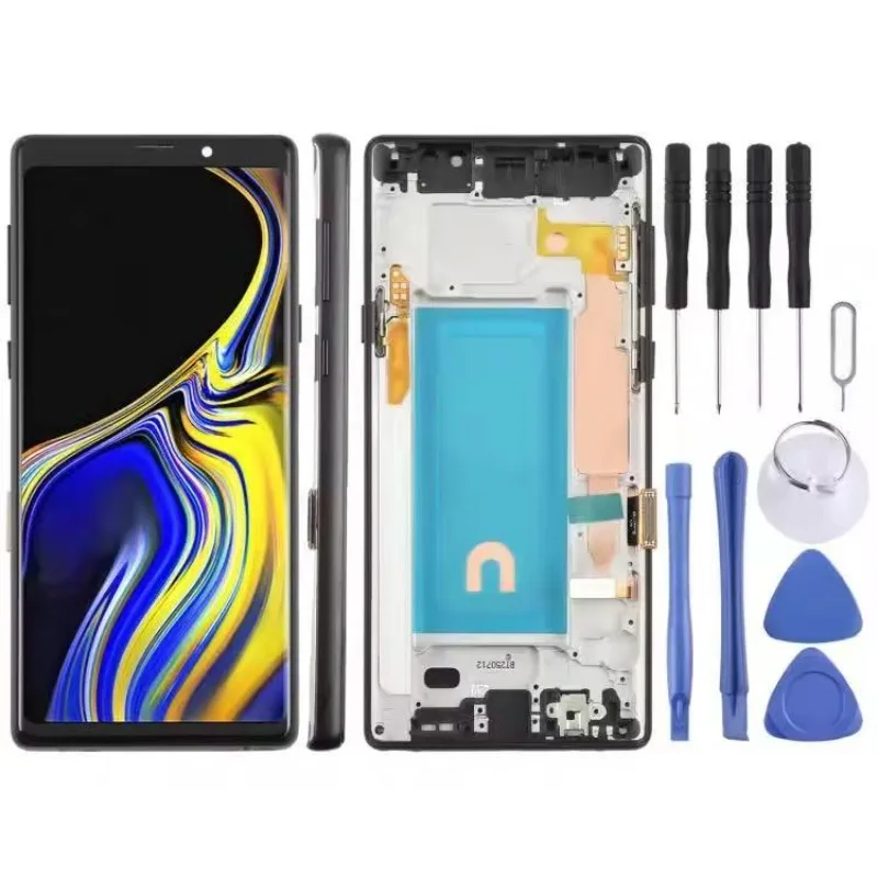 TFT LCD Display Screen Assembly Repair Parts For Samsung Galaxy Note9 SM N960 N960F Framed Fingerprint Free