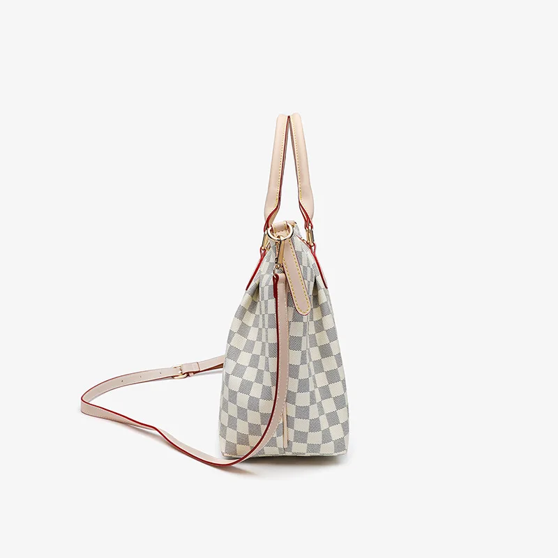 New Women's Bags, European and American Trendy Tote Bags, Retro Style Handbags, Fashionable and Versatile Plaid Casual Bags, Large-Capacity Shoulder Crossbody Bags