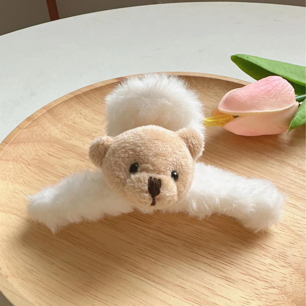 Cute Cartoon Teddy Bear Plush Hair Clip Clip, Sweet and Fresh Girl Headwear