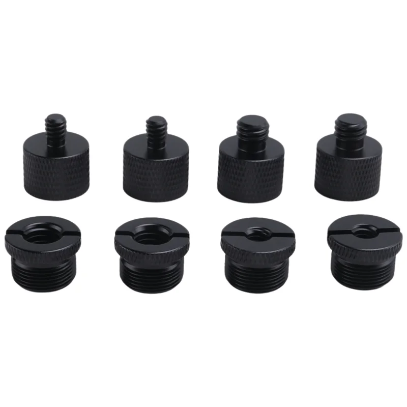Set di adattatori filettati per supporto microfono eccellente da 8 pezzi, filettatura adattatore per vite da 5/8 femmina a 3/8 maschio e 3/8 femmina a 5/8 maschio