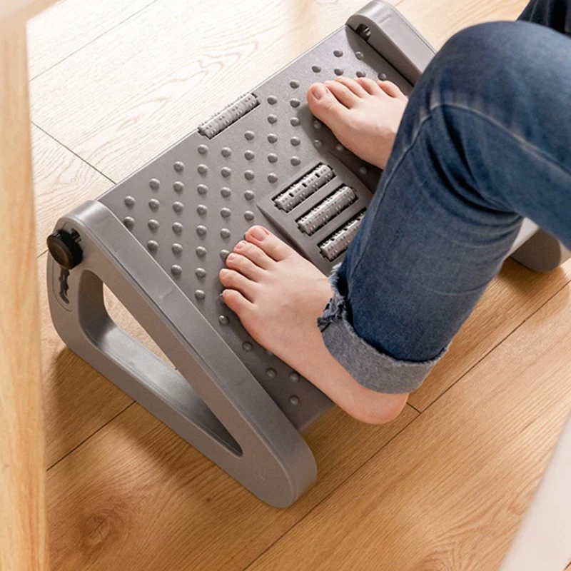 Office Foot Rest, Foot Stool Removable Massage Roller Portable, Ergonomic Desk Footrest