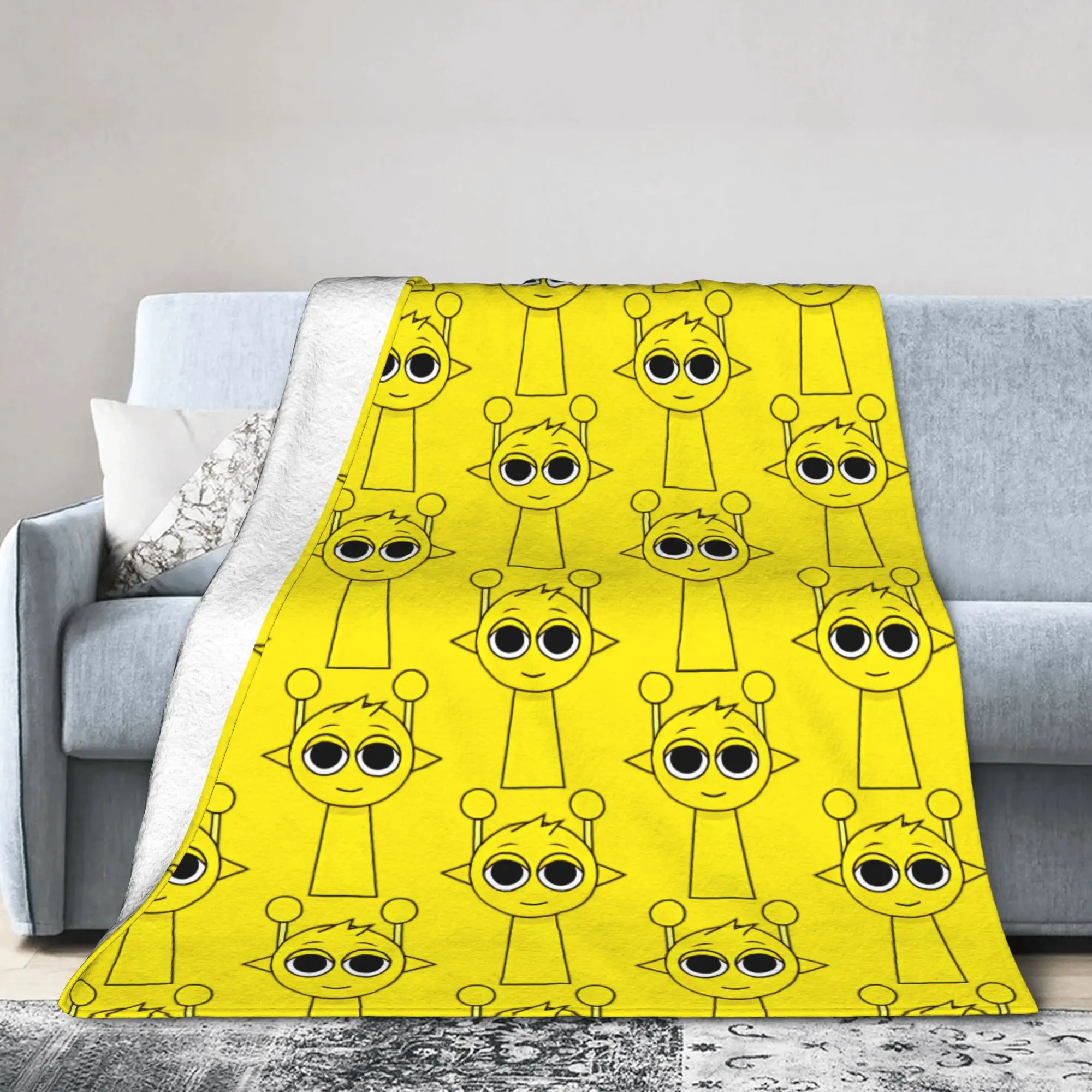 Simon Sprunki Incredibox Fleece Throw Blankets Cartoon Game Blanket for Bed Bedroom Soft Bedroom Quilt,