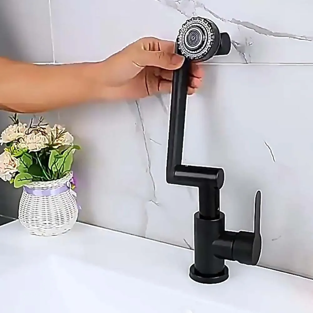 

Universal Robotic Arm Faucet Flexible Adjustable Dual Mode Faucet Water-Saving with Soft Hoses 360°Rotating Bibcock Balcony