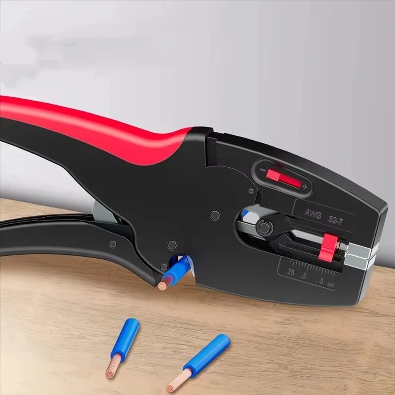 أداة تعرية الأسلاك الأوتوماتيكية وكماشة القطع 2 في 1 أدوات شديدة التحمل 0.03-10mm2/32-7AWG إصلاح كهربائي صغير متعدد الوظائف