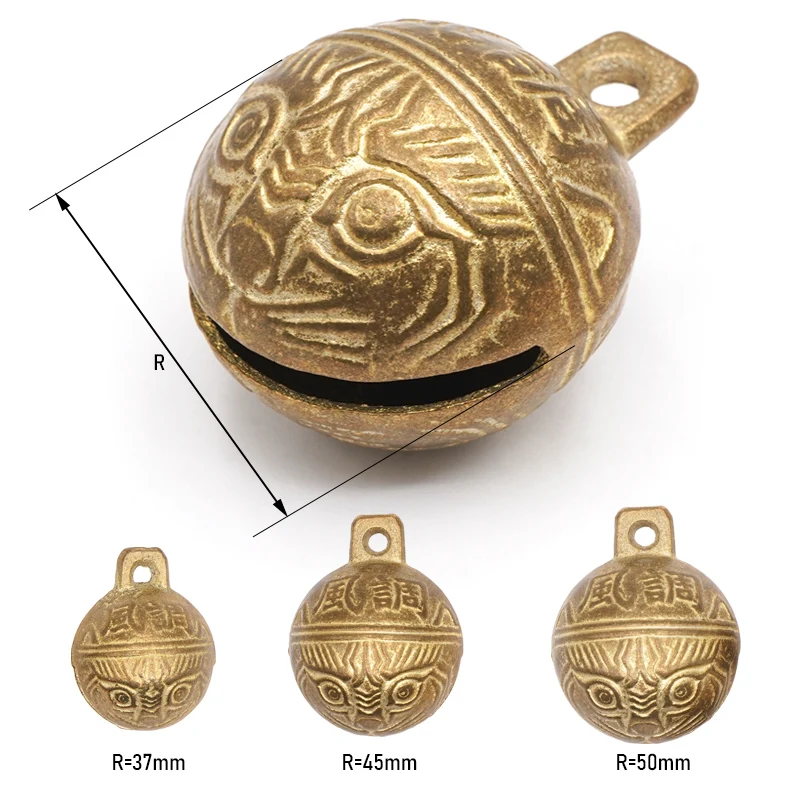 Multi-Size Brass Vintage Style Coppering Good Luck Small Jingle Bell Pendant for Pet Decor Bracelet Anklet Jewelry Diy Making