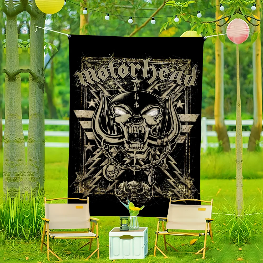 Rock Band flag High End Quality Living Room Home Banner Printing Artistic Atmosphere Style Camping M-Motor-headS