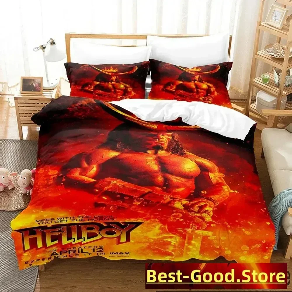 

3D Print The Film Hellboy Bedding Set Duvet Cover Bed Set Quilt Cover Pillowcase Comforter king Queen Size Boys Adult Bedding