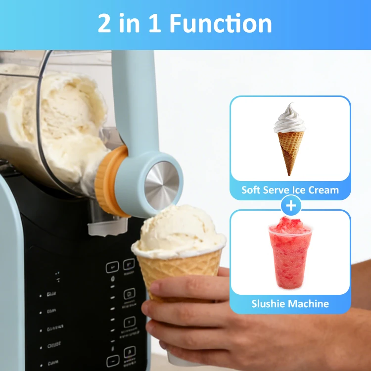 Compact Ice Cream Machine Slush Machine 1.8L Frozen Beverage Maker Countertop Electric Slushy Ice Blender Self Cleaning