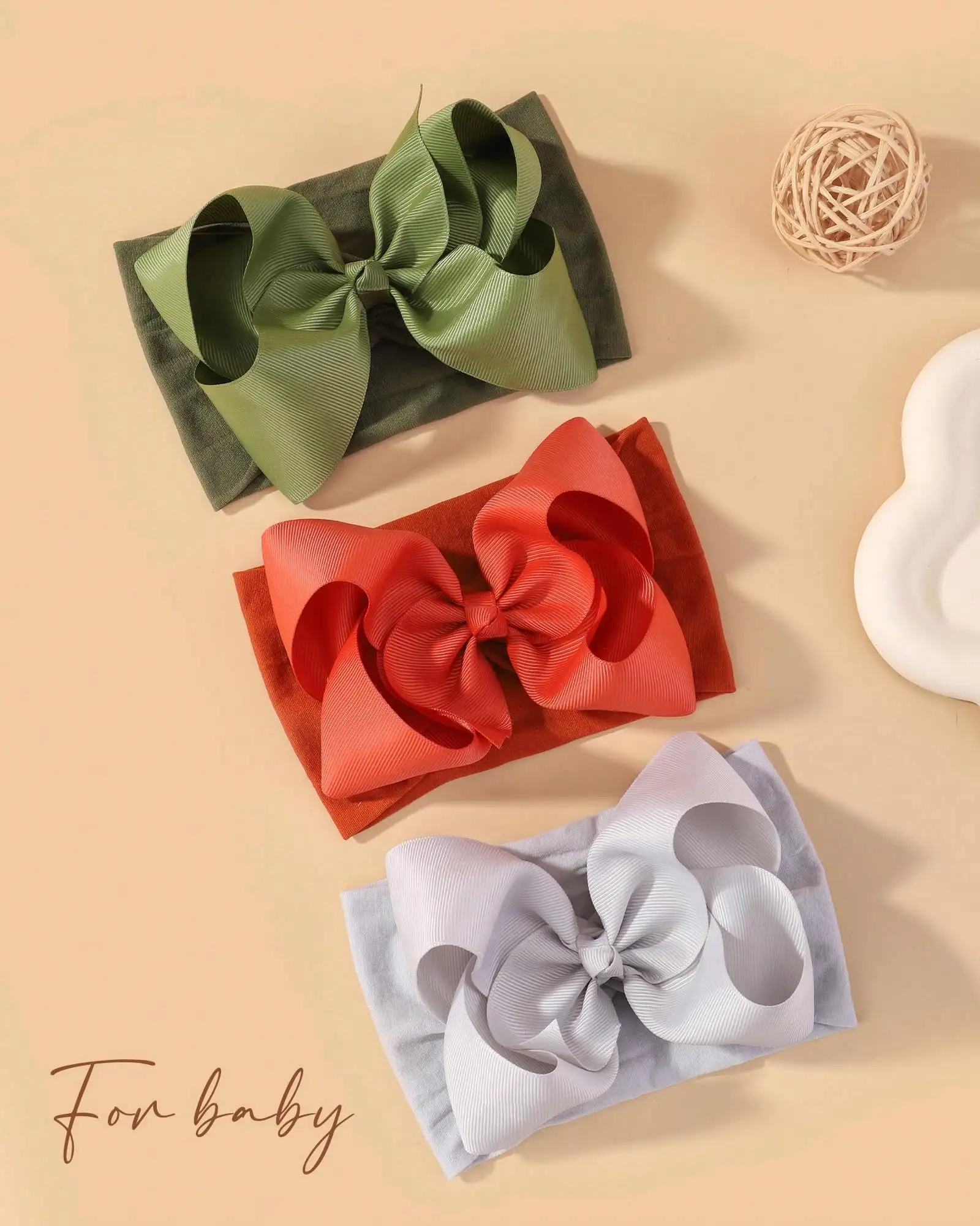 

Oaoleer 20/24 Pcs Baby Girls Bows Headbands Nylon Hairbands Ribbon Bow Elastic Hair Accessories For Newborns Infants Toddlers