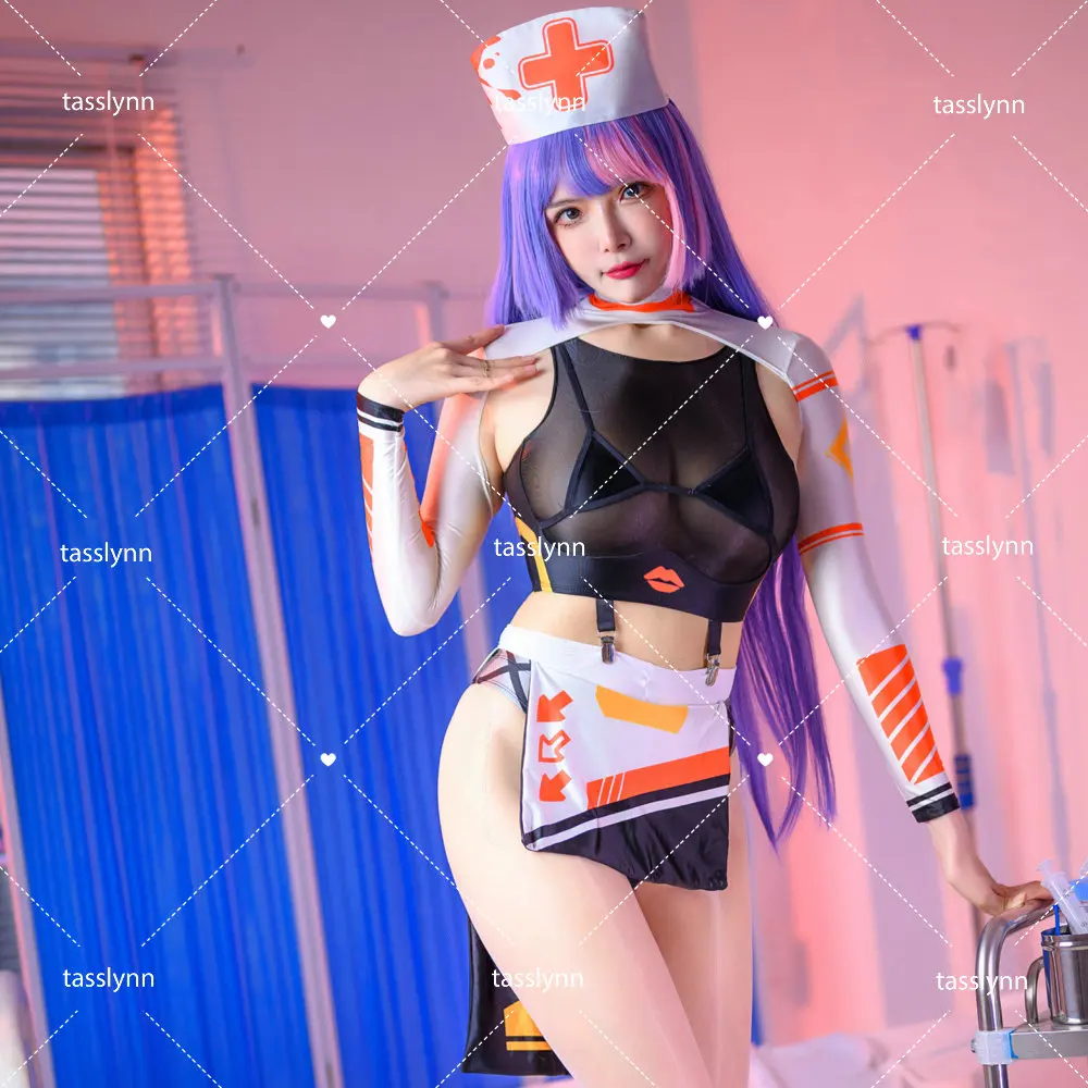 

Japanese Malymoon Sexy Spandex Nurse Cos Love Maid Dress Halloween Costumes for Women Maid Cosplay