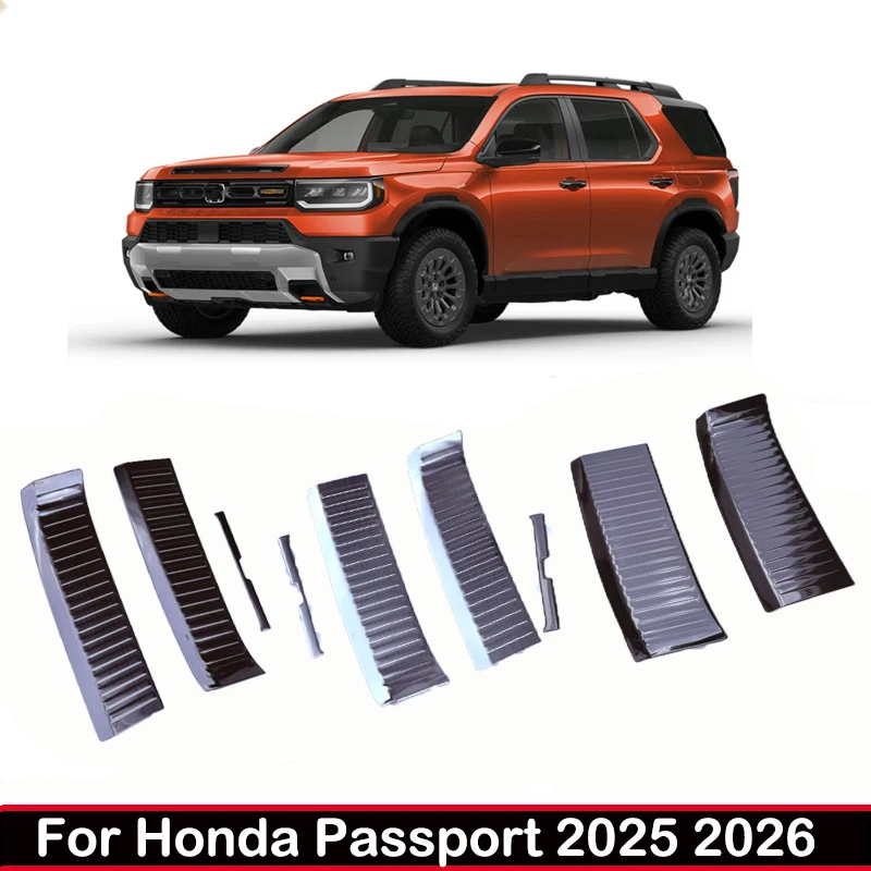 

For Honda passport 2025 2026 steel Interior Rear Bumper Protector Door Sill welcome Trunk Tread Plate Molding Accessories