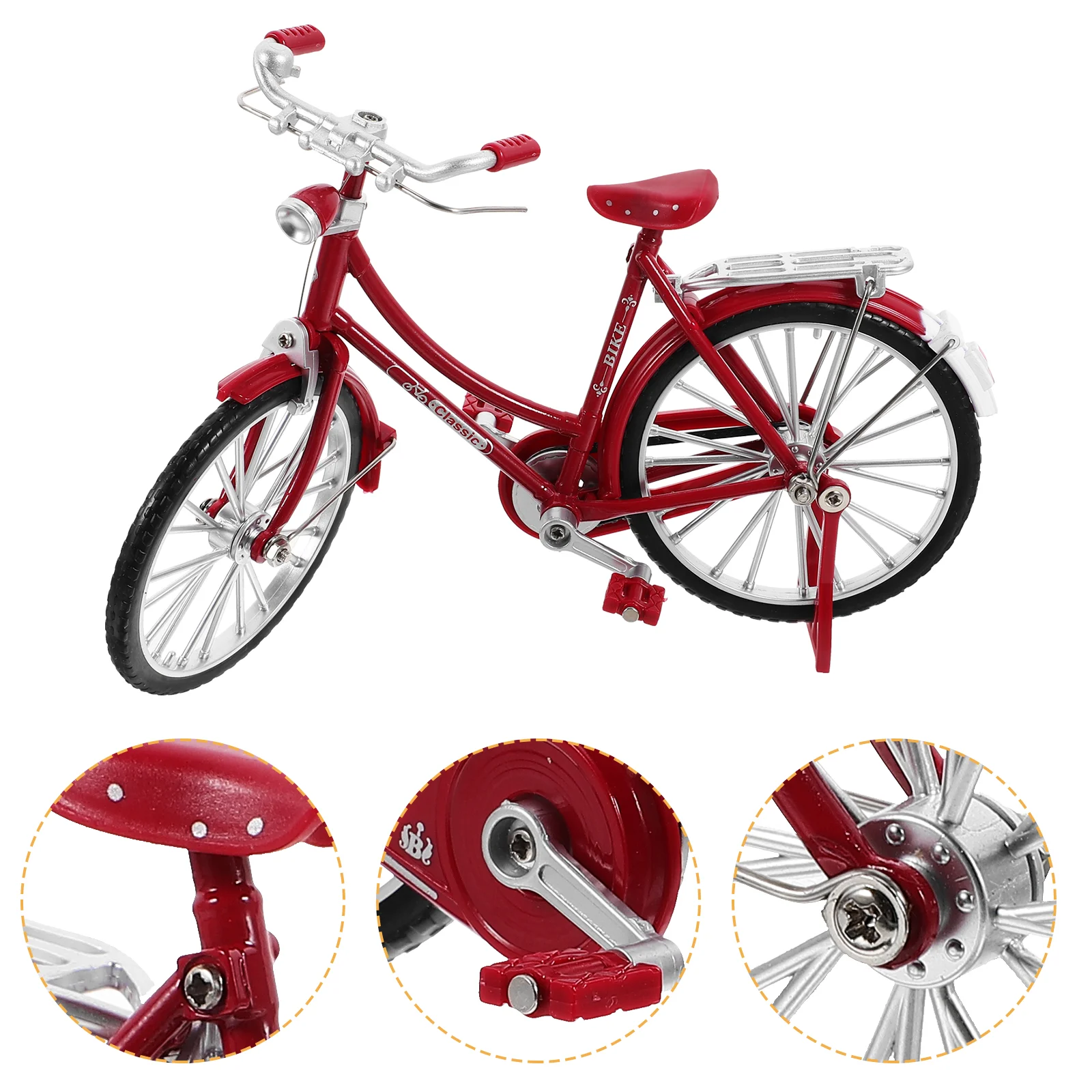 Racing Car Bicycle Model Child Travel Accessories Decor Alloy Decorative Vintage Bike