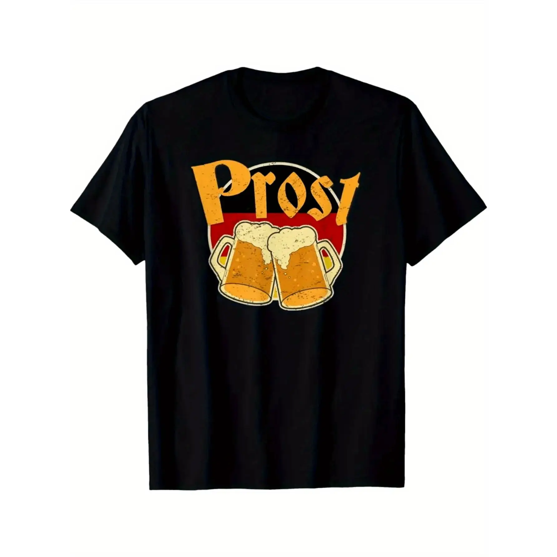 

Unisex "Prost!" German T-shirt, Oktoberfest Beer Festival Graphic Tee, Vintage Drinking Party Casual Top