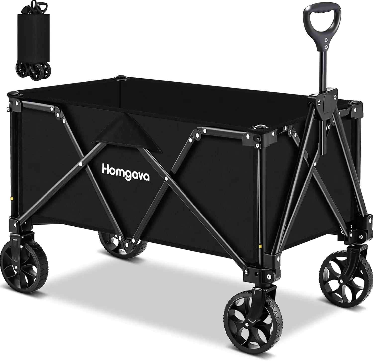 Collapsible Folding Wagon Cart, Large Capacity Camping  All Terrain Foldable Wagon,Heavy Duty Utility Wagon Cart for Grocery